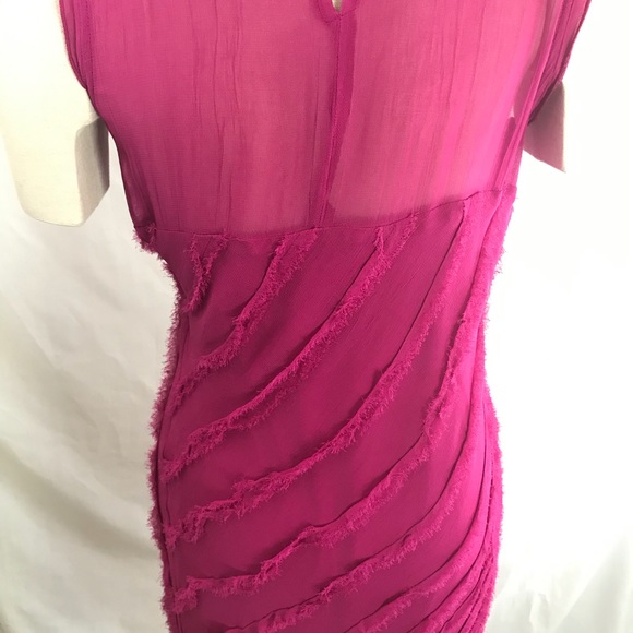 Newport News Pink Dress Size 8 EUC Sheer Gauze Overlay - Picture 6 of 11